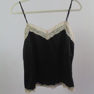 Women's Vintage Worthington Black Satin Strap Top Size Large